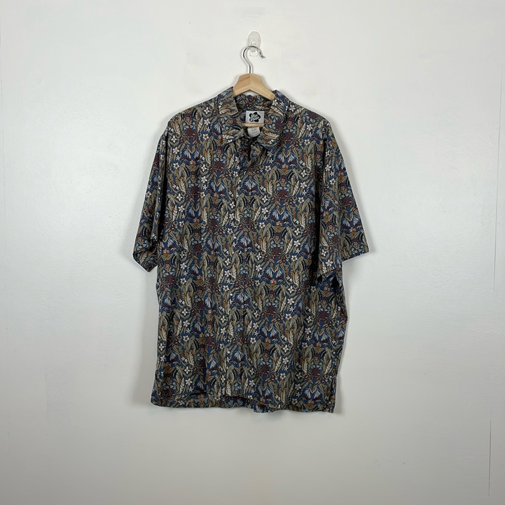 Hilo Hatti Hawaiian Mens 3XL Short Sleeve Button Down Multicolor Flora Print Top